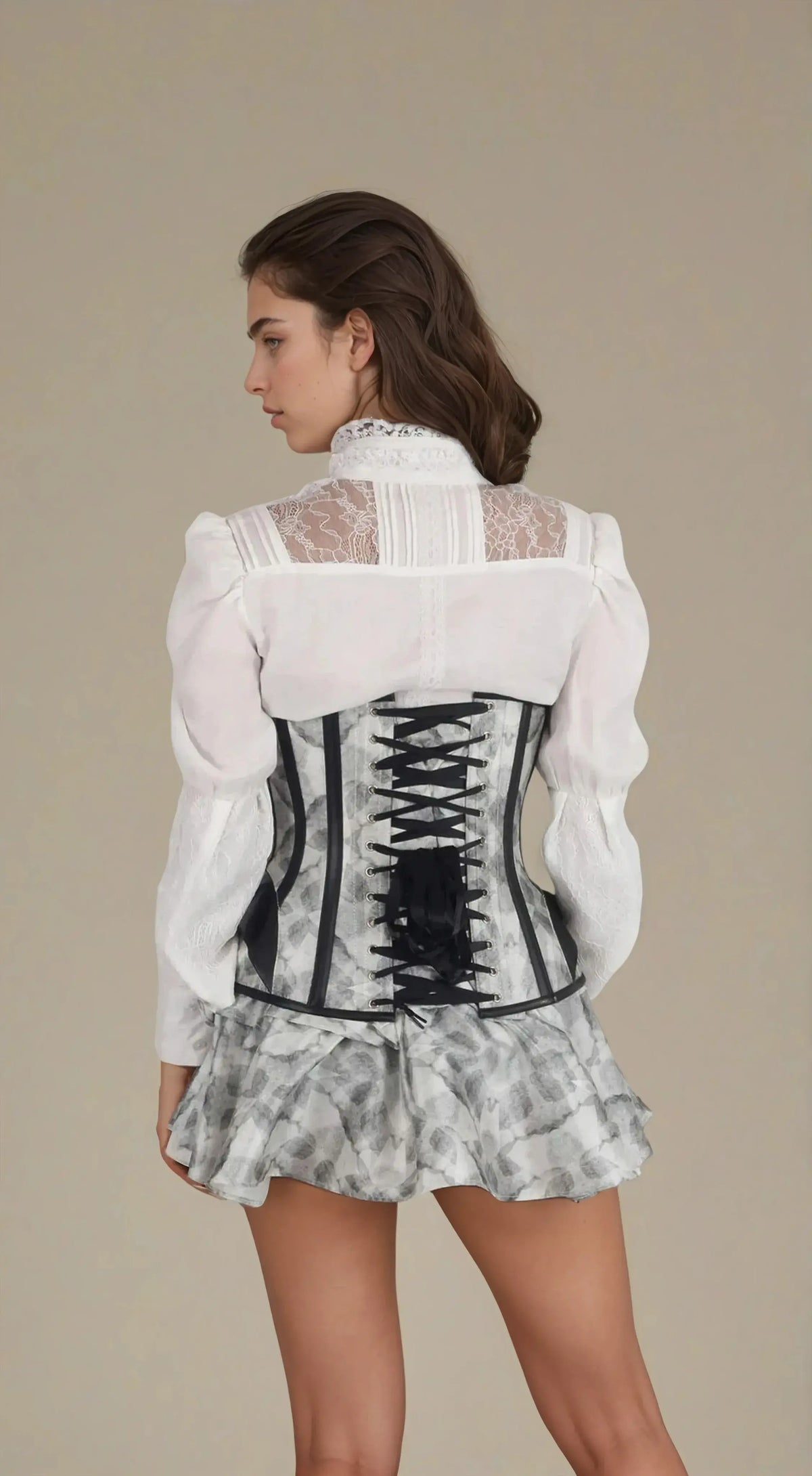 Hayley Abstract Print Underbust Custom Made Corset