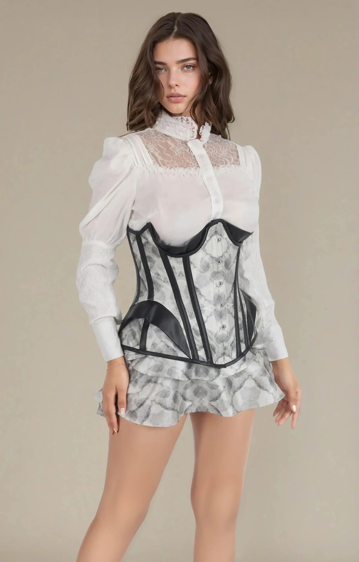 Hayley Abstract Print Underbust Custom Made Corset