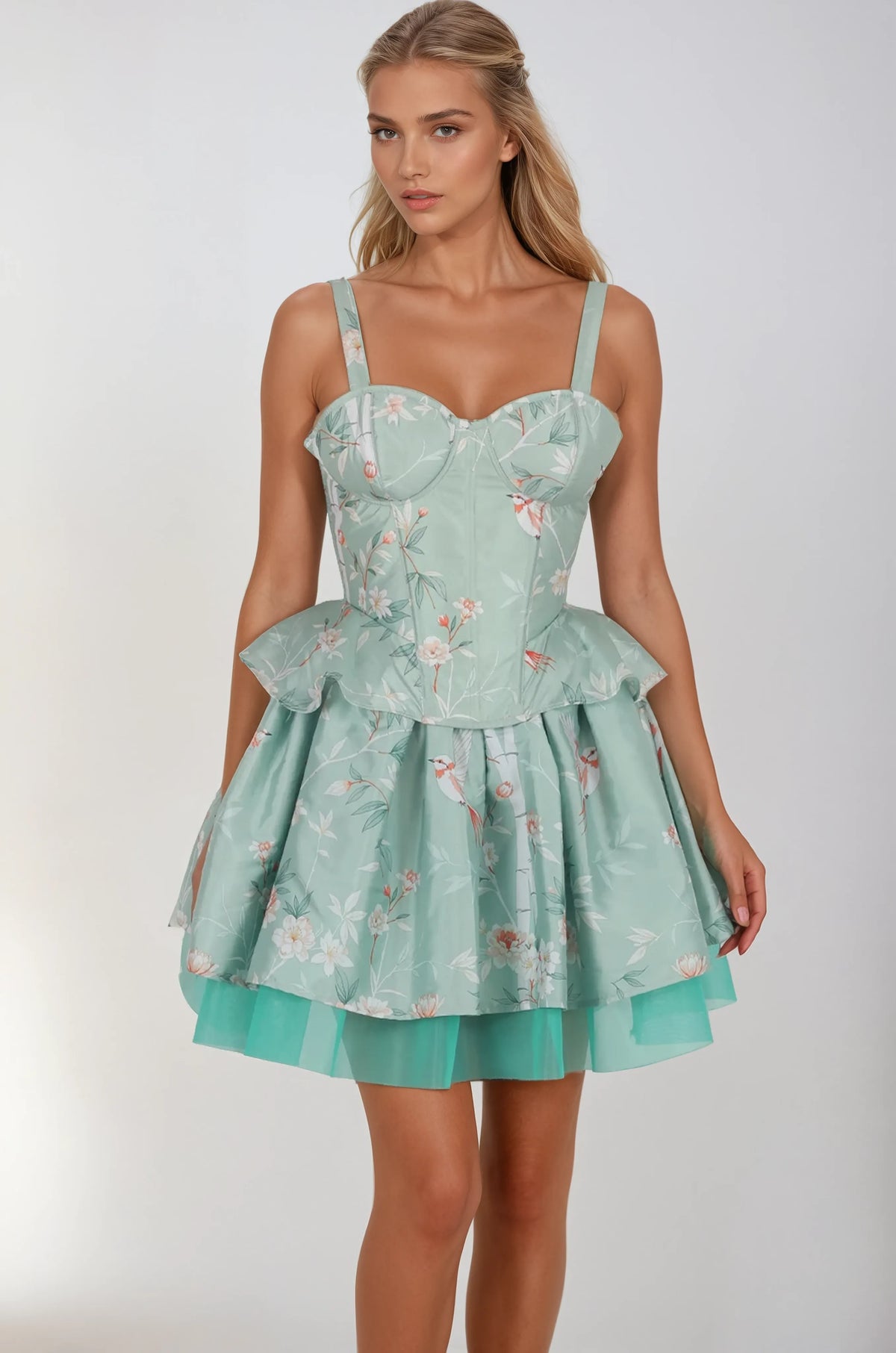 Killian Mint Floral Corset Co-ord Set