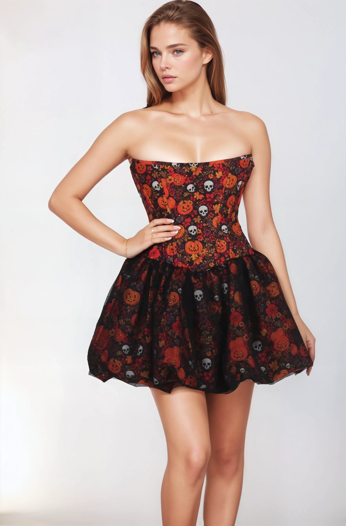 Zane Pumpkin Harvest Haunt Custom Made Corset Dress