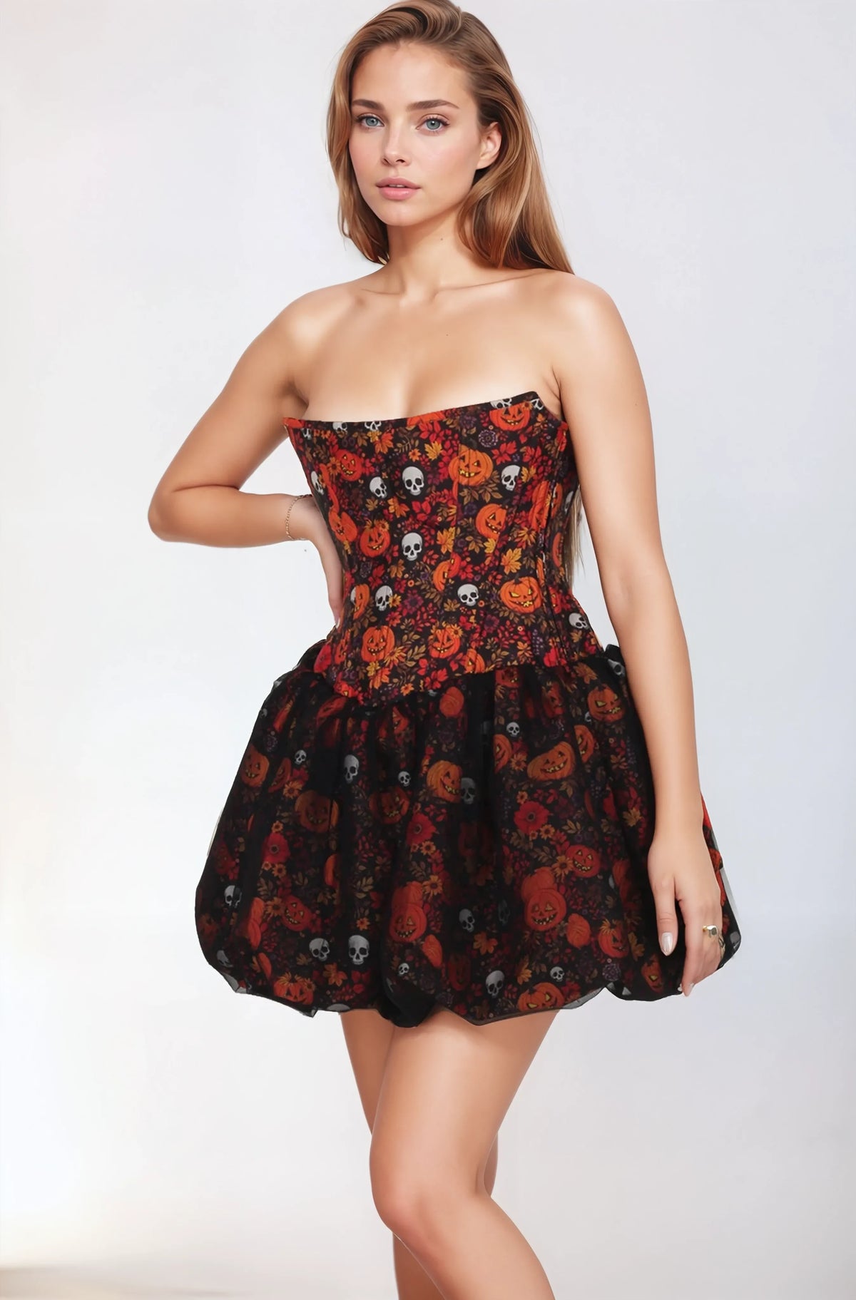 Zane Pumpkin Harvest Haunt Custom Made Corset Dress