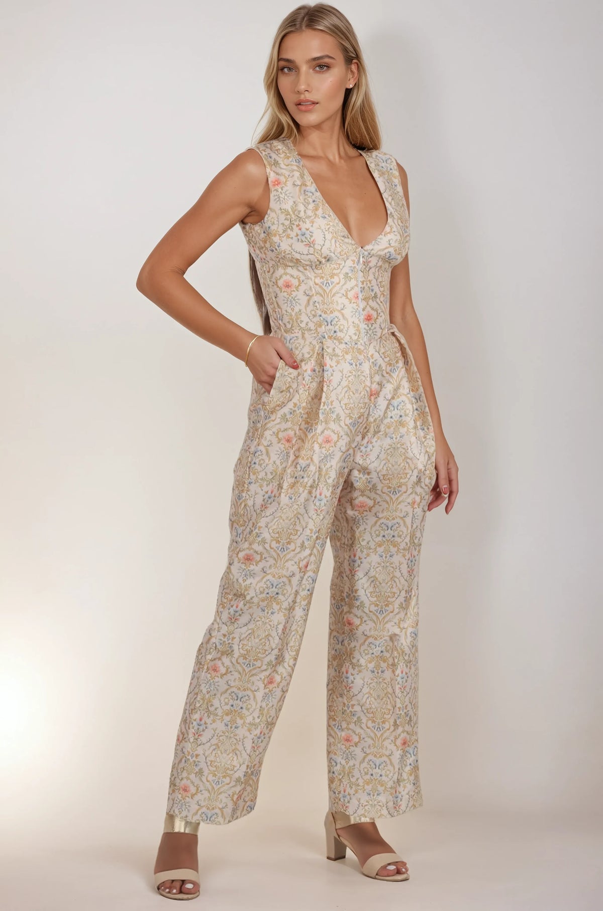 Claudia Baroque Floral Corset Jumpsuit