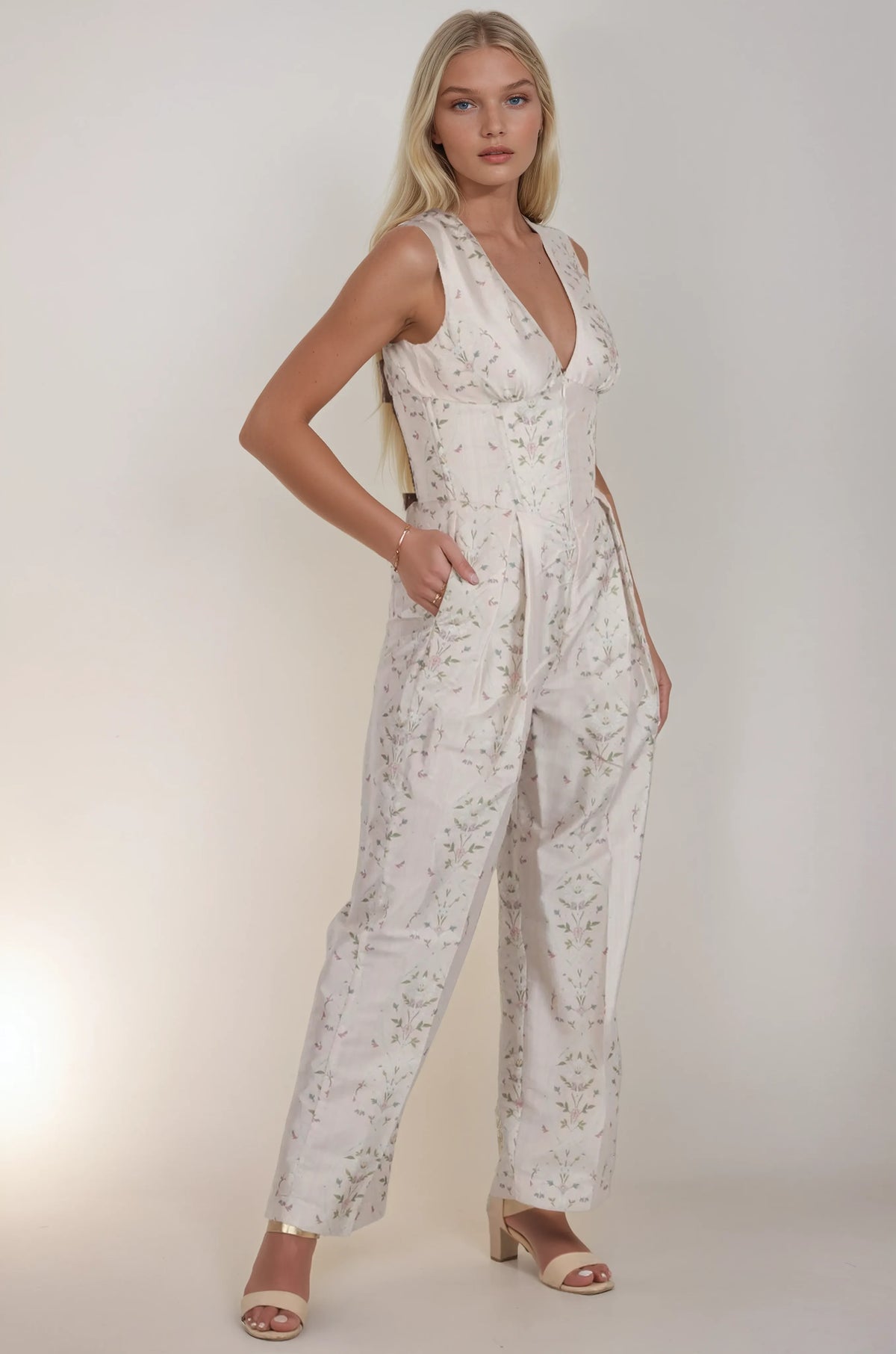 Teddy Floral Garden Corset Jumpsuit