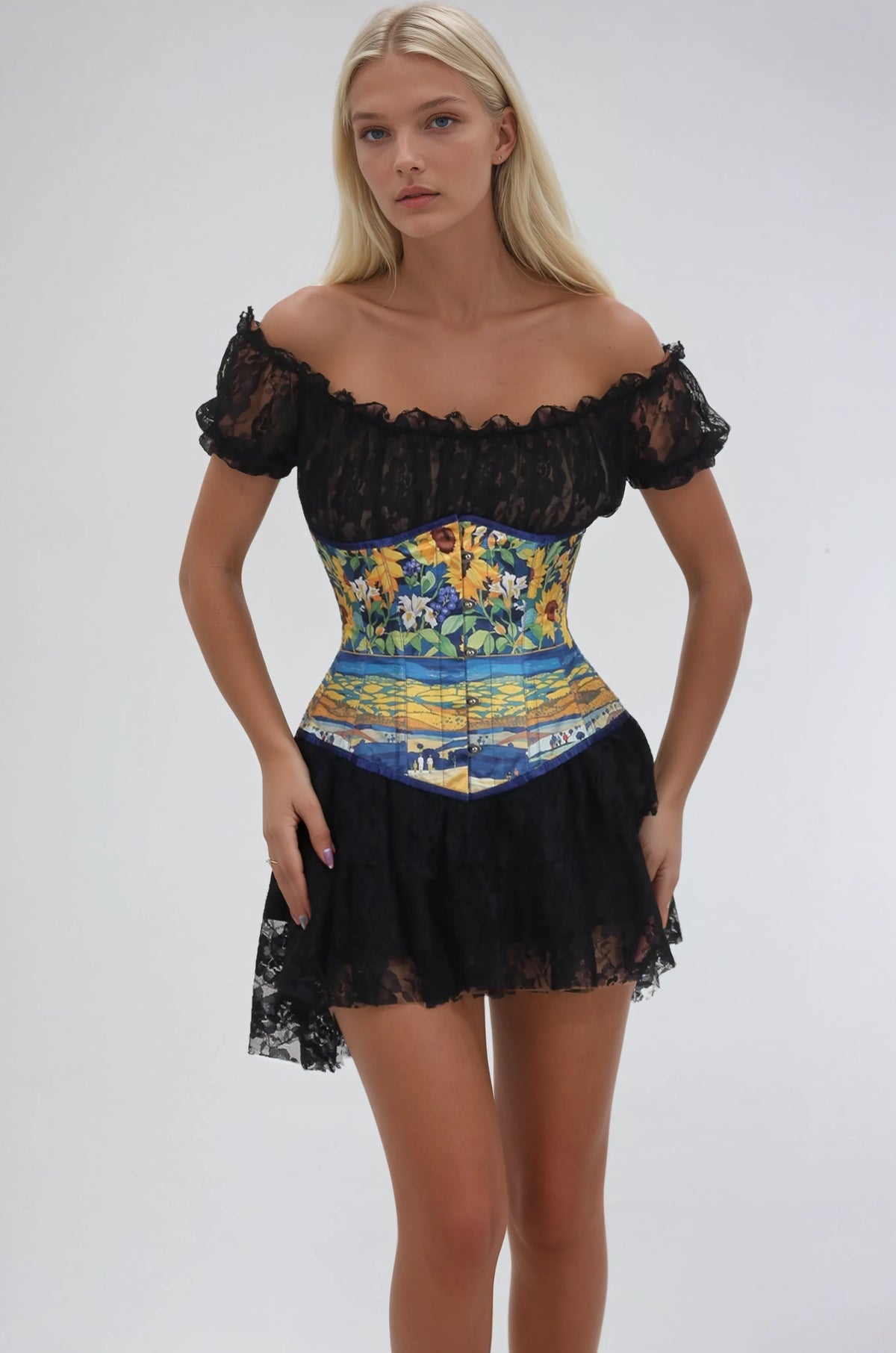 Pansie Starry Garden Scroll Underbust Corset