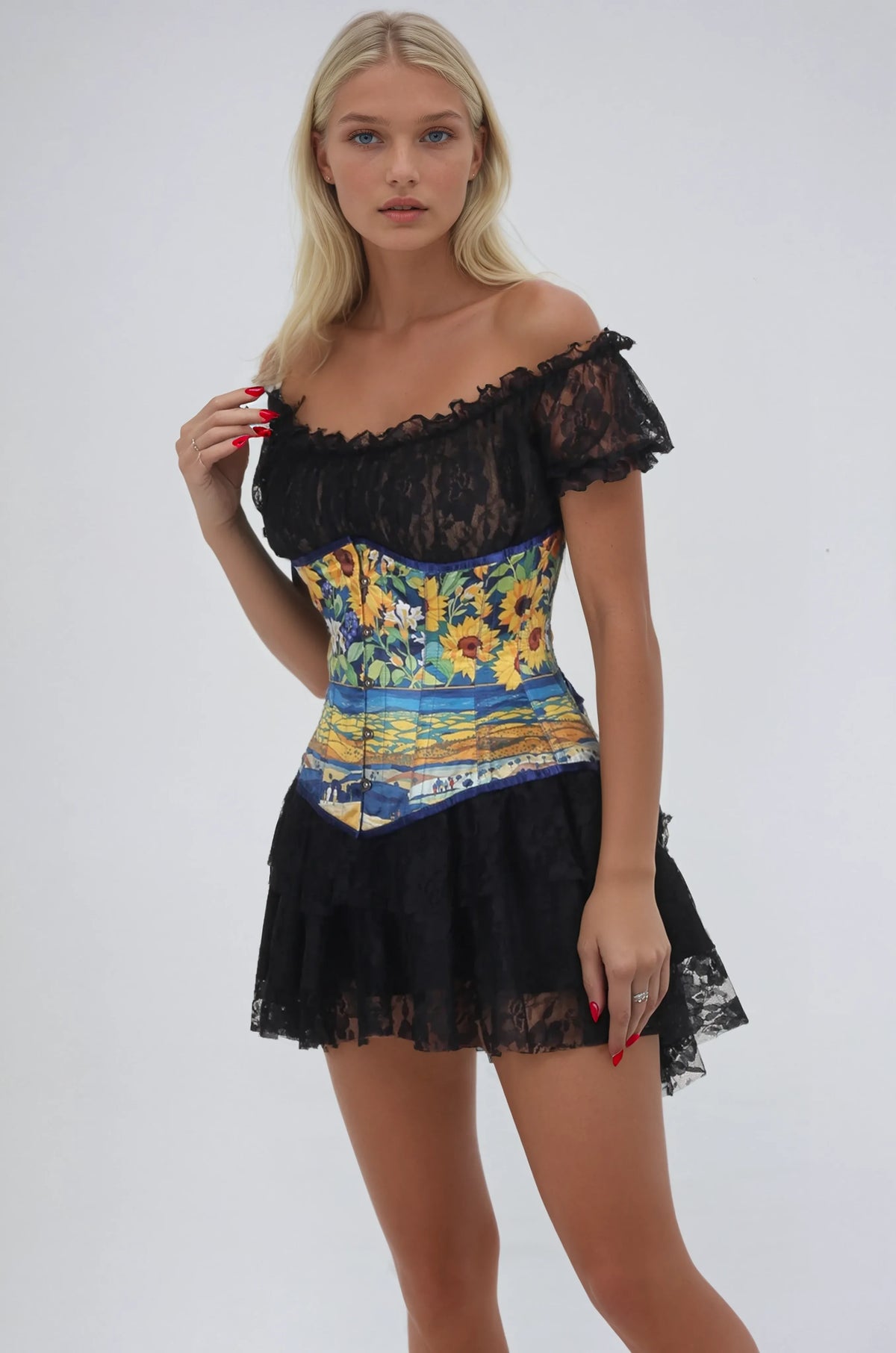 Pansie Starry Garden Scroll Underbust Corset