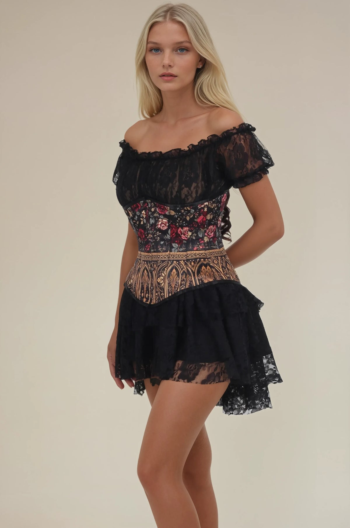 Harleen Midnight Cathedral Bloom Corset