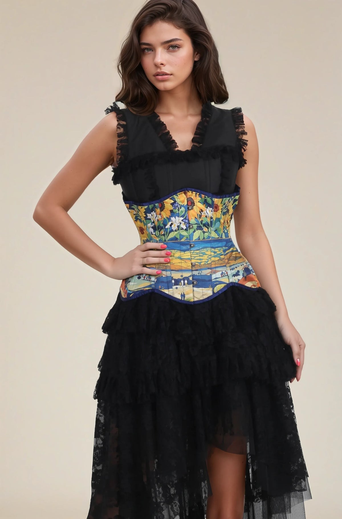 Chelsey Starry Garden Scroll Corset