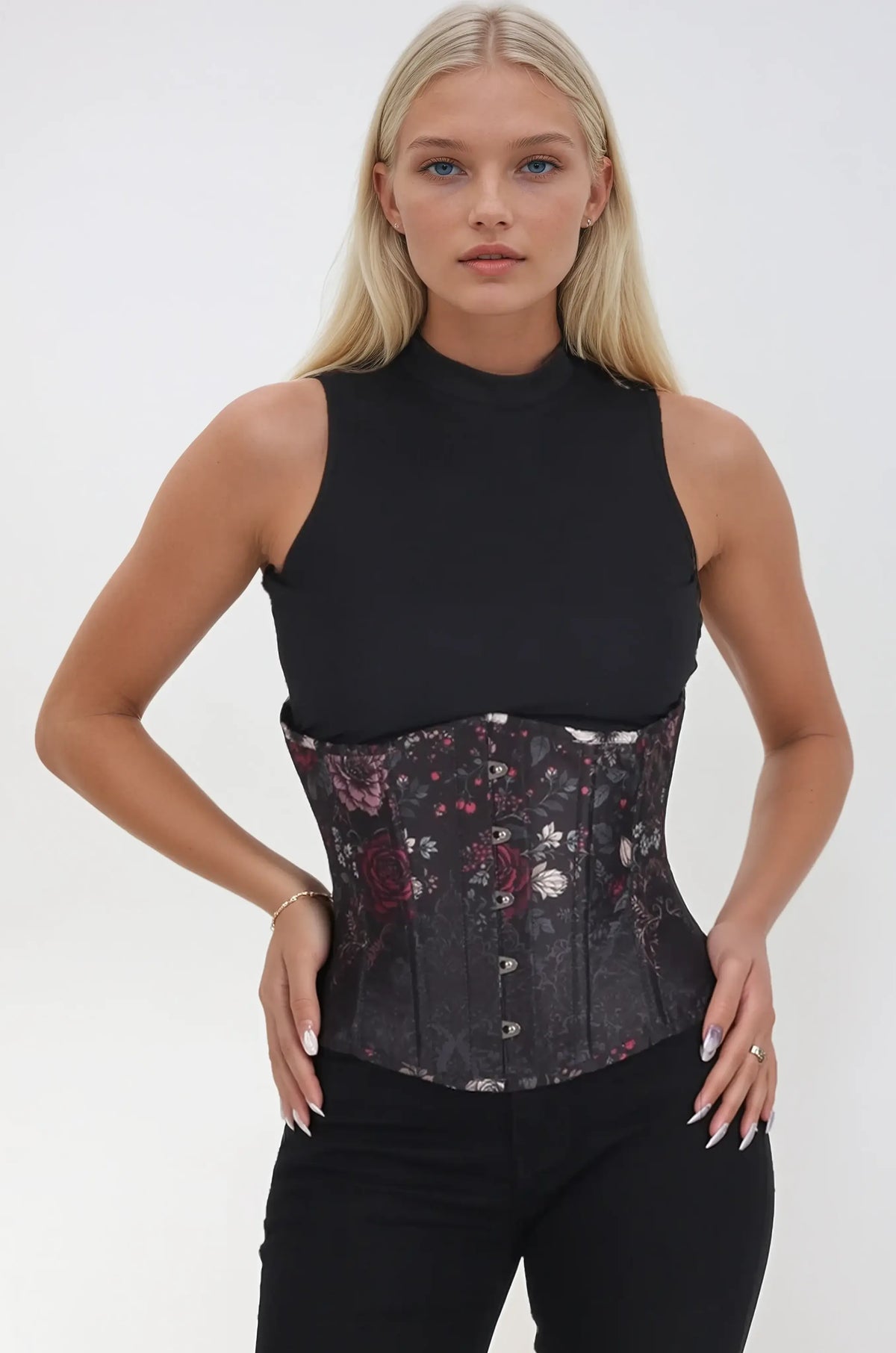 Shannell Dark Floral Underbust Corset