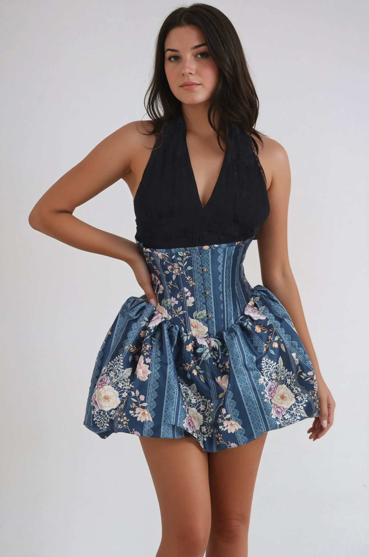 Nik Blooming Rose Underbust Corset Dress