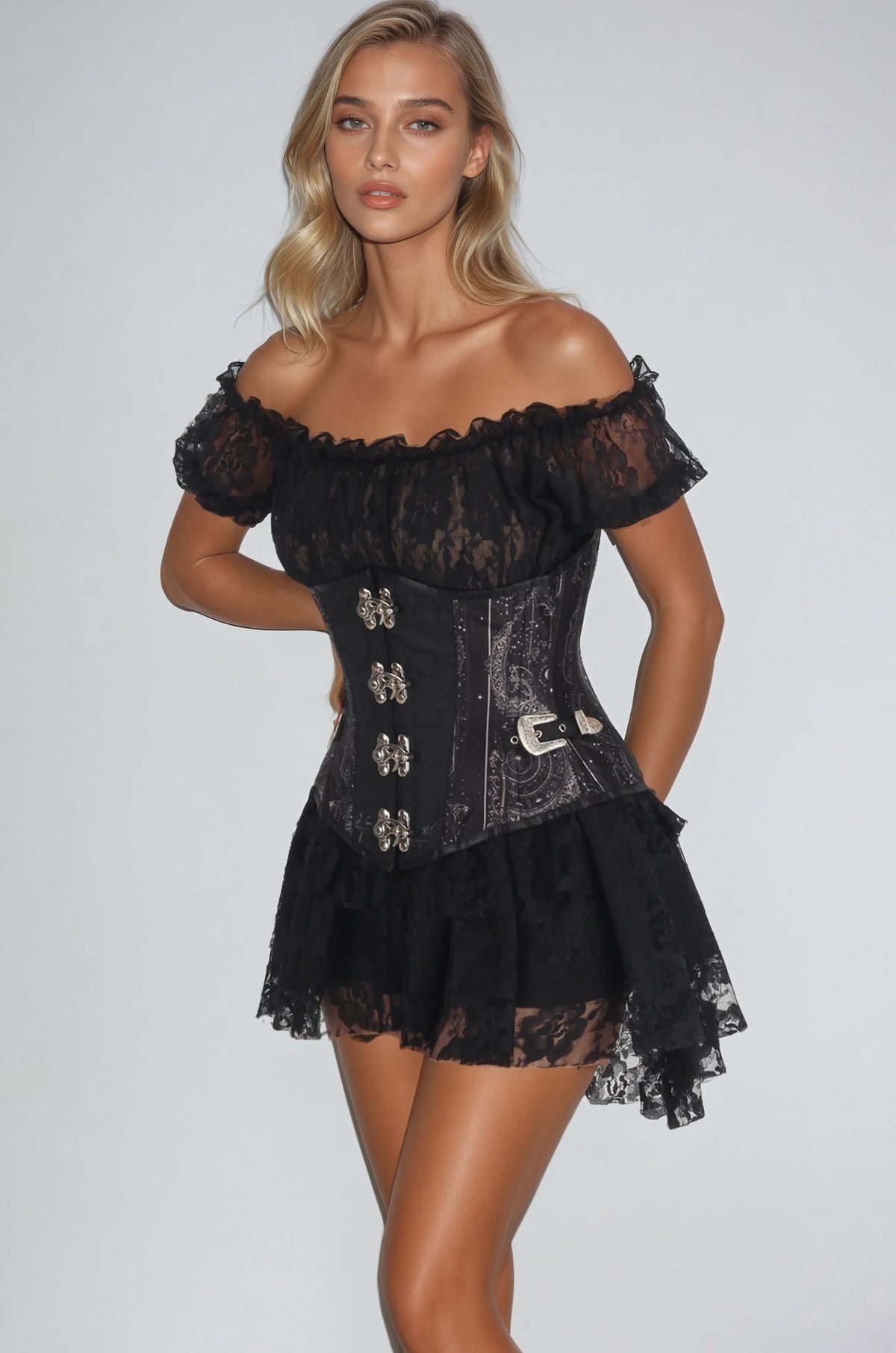 Corbin Gothic Zodiac Scroll Corset
