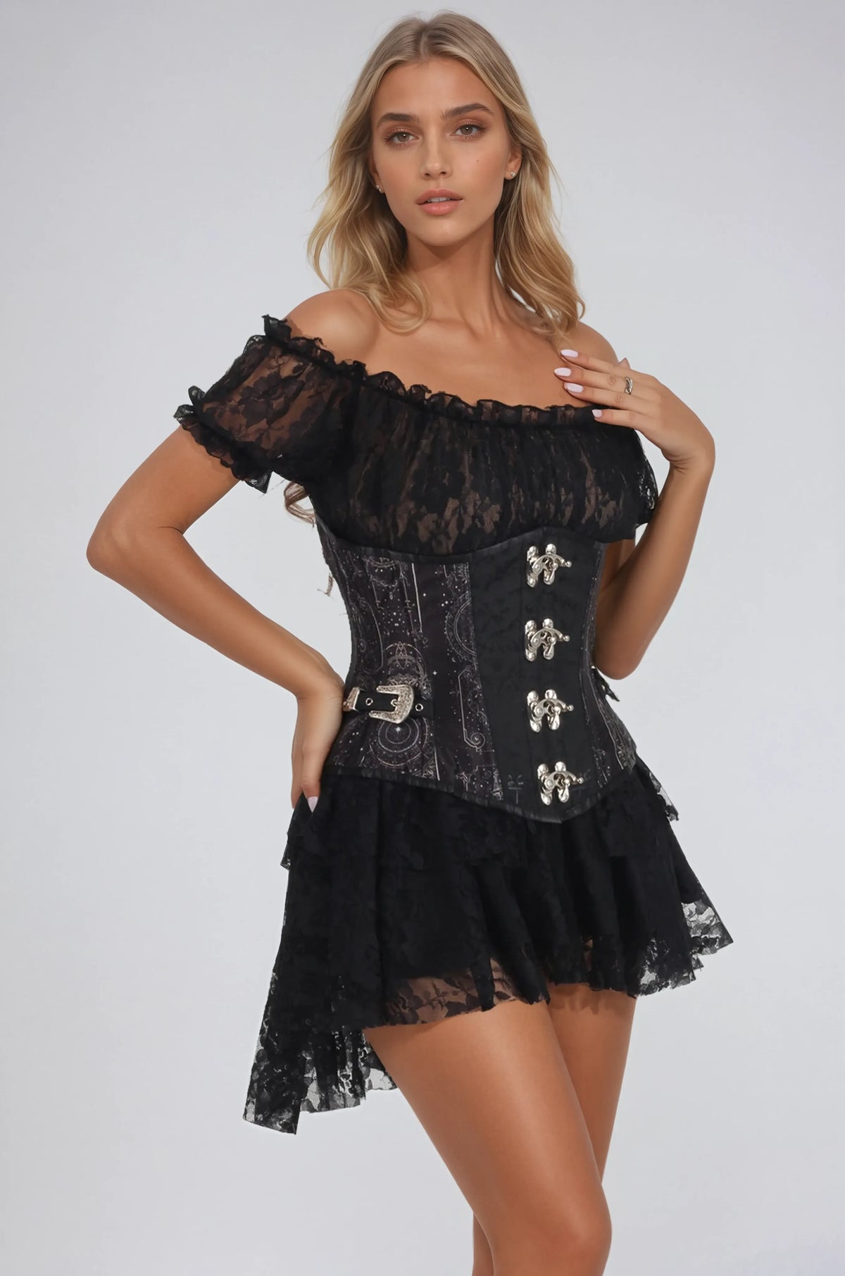 Corbin Gothic Zodiac Scroll Corset