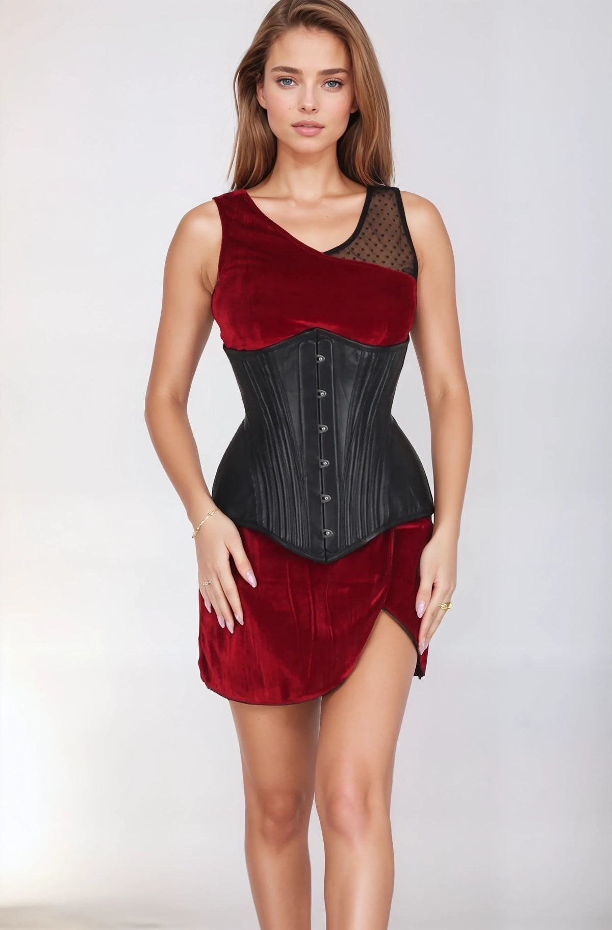 Katrice Leather Waist Trainer Corset
