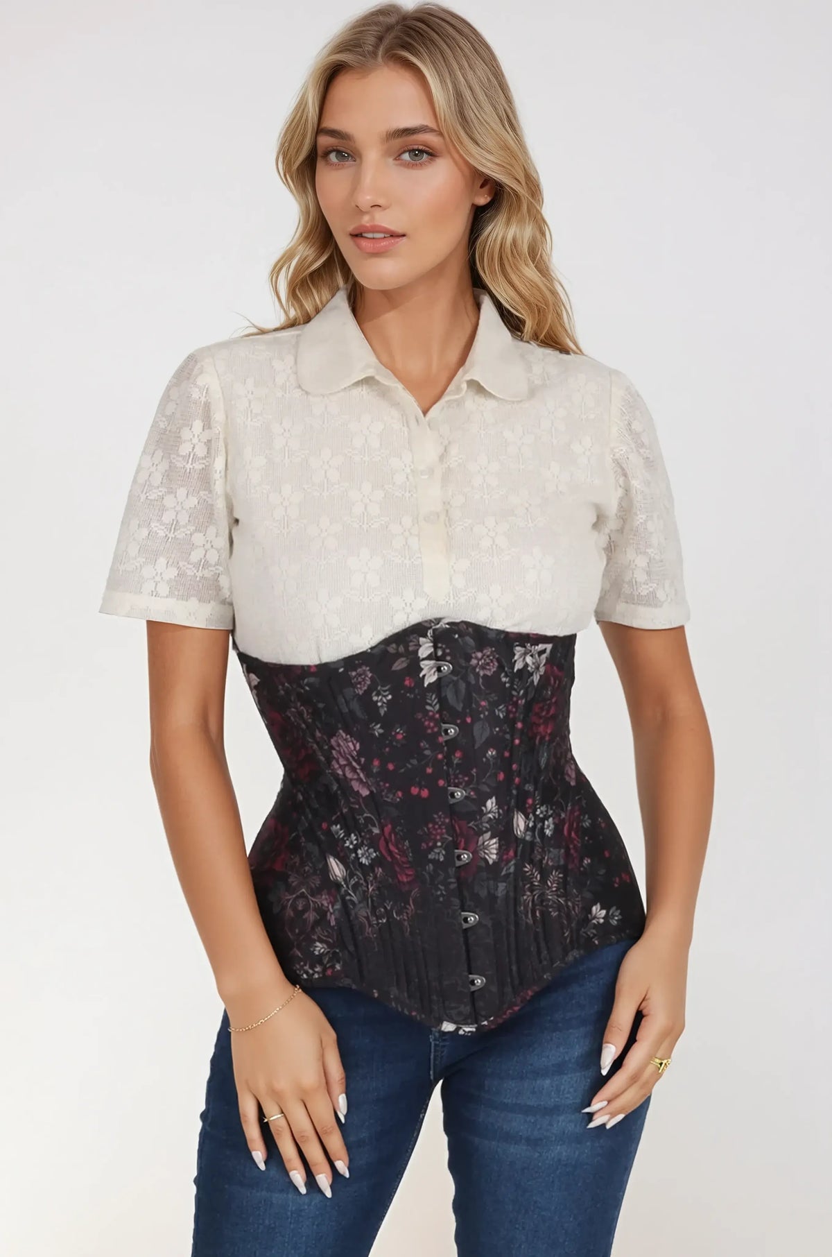 Sabrine Moody Floral Waist Trainer Corset
