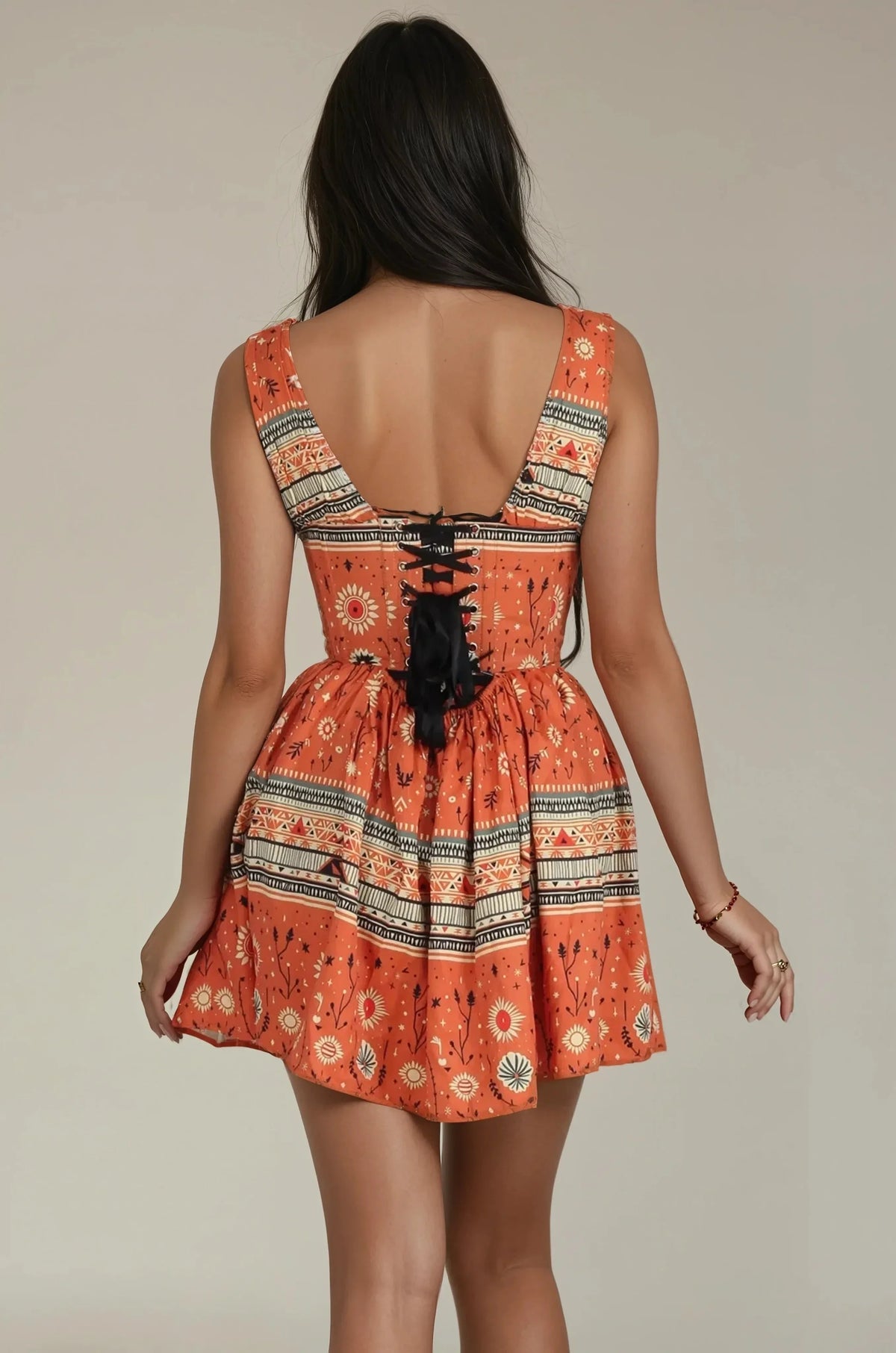 Deysi Bohemian Desert Loom Custom Made Corset Dress