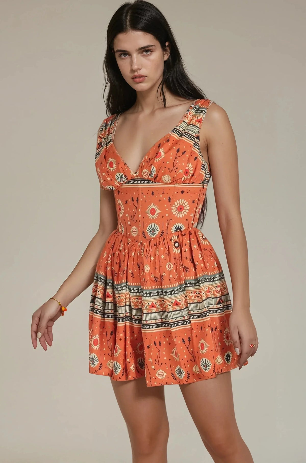 Deysi Bohemian Desert Loom Custom Made Corset Dress