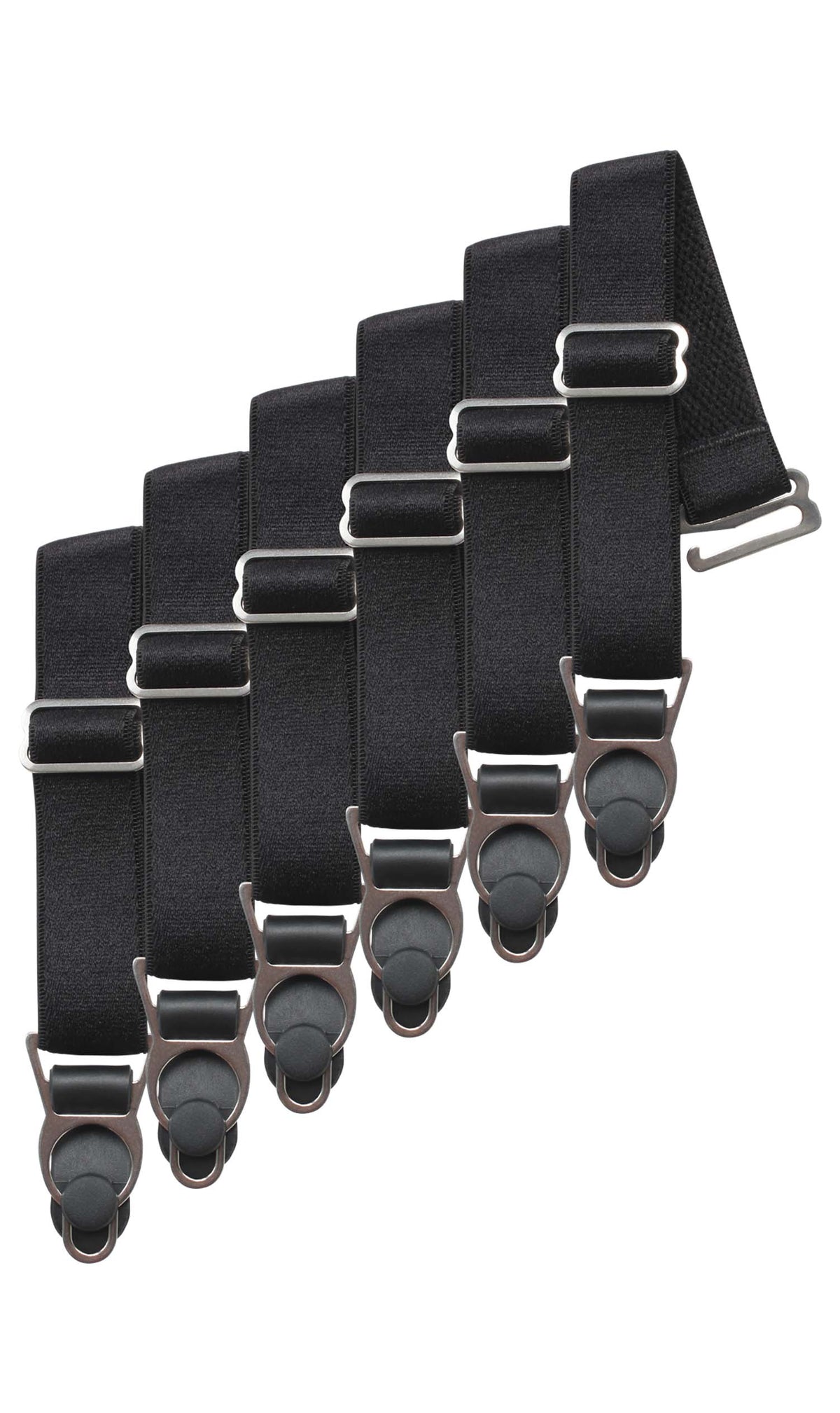 6 x Steel Suspender Clips in Black