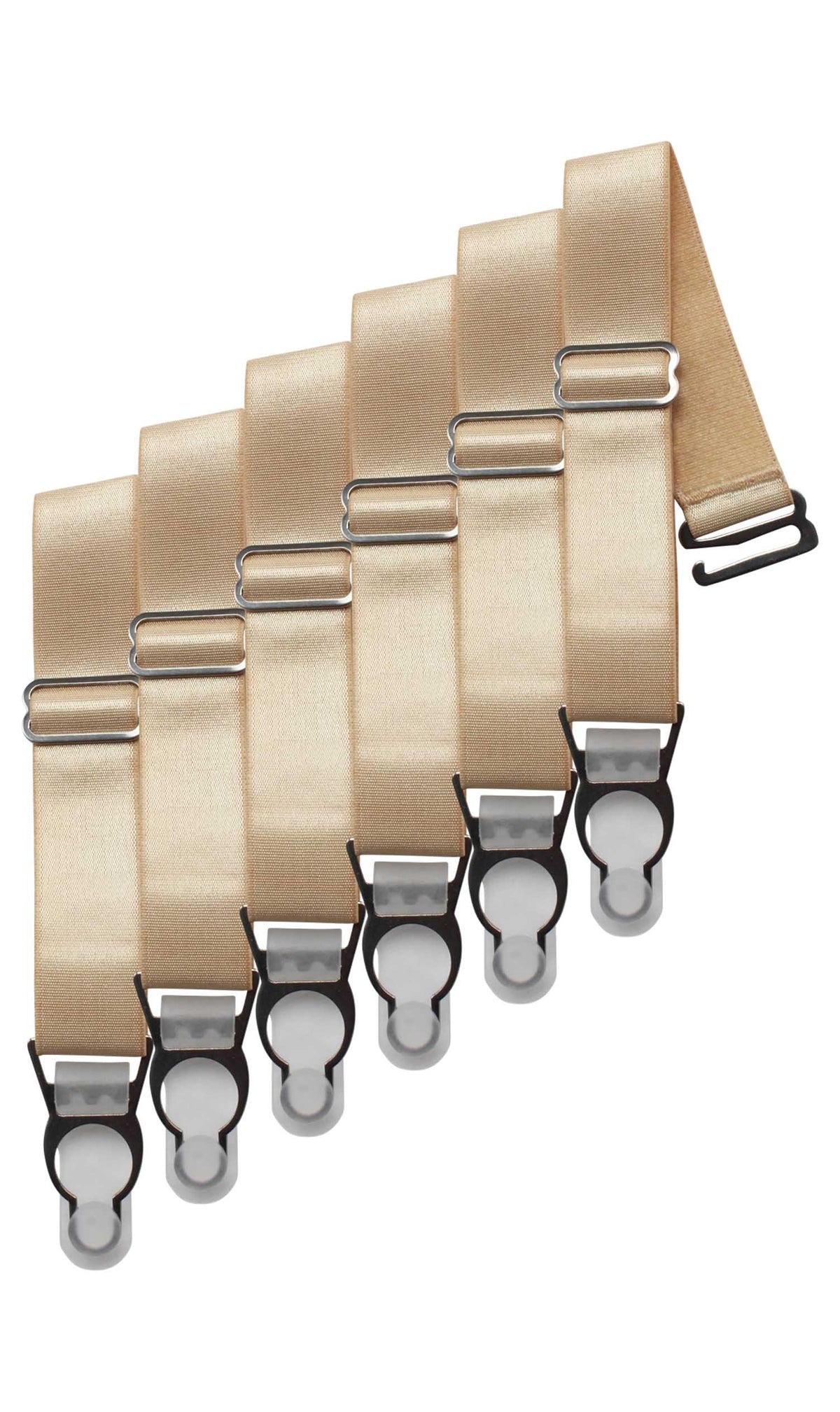 6 x Steel Suspender Clips in Gold