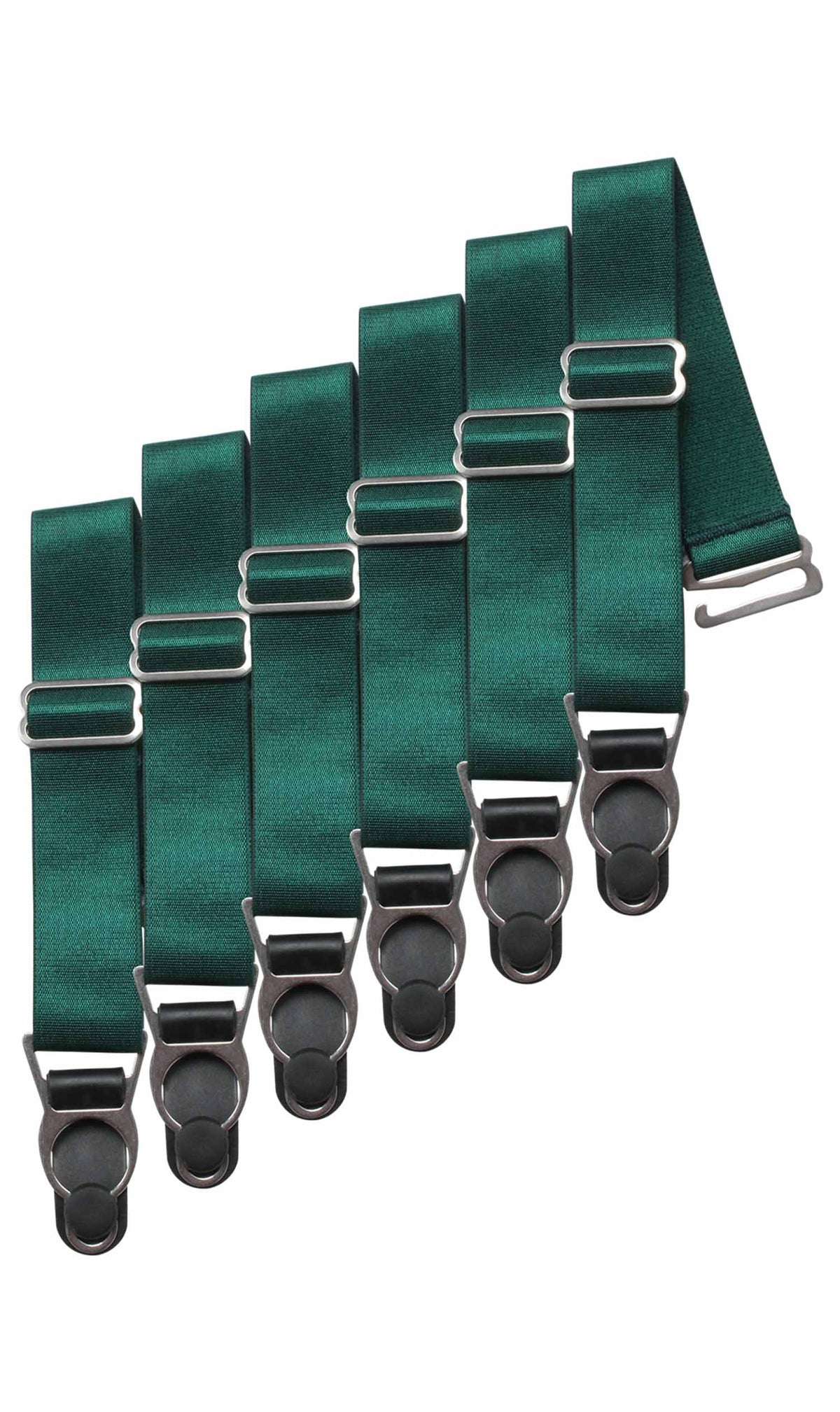 6 x Steel Suspender Clips in Green