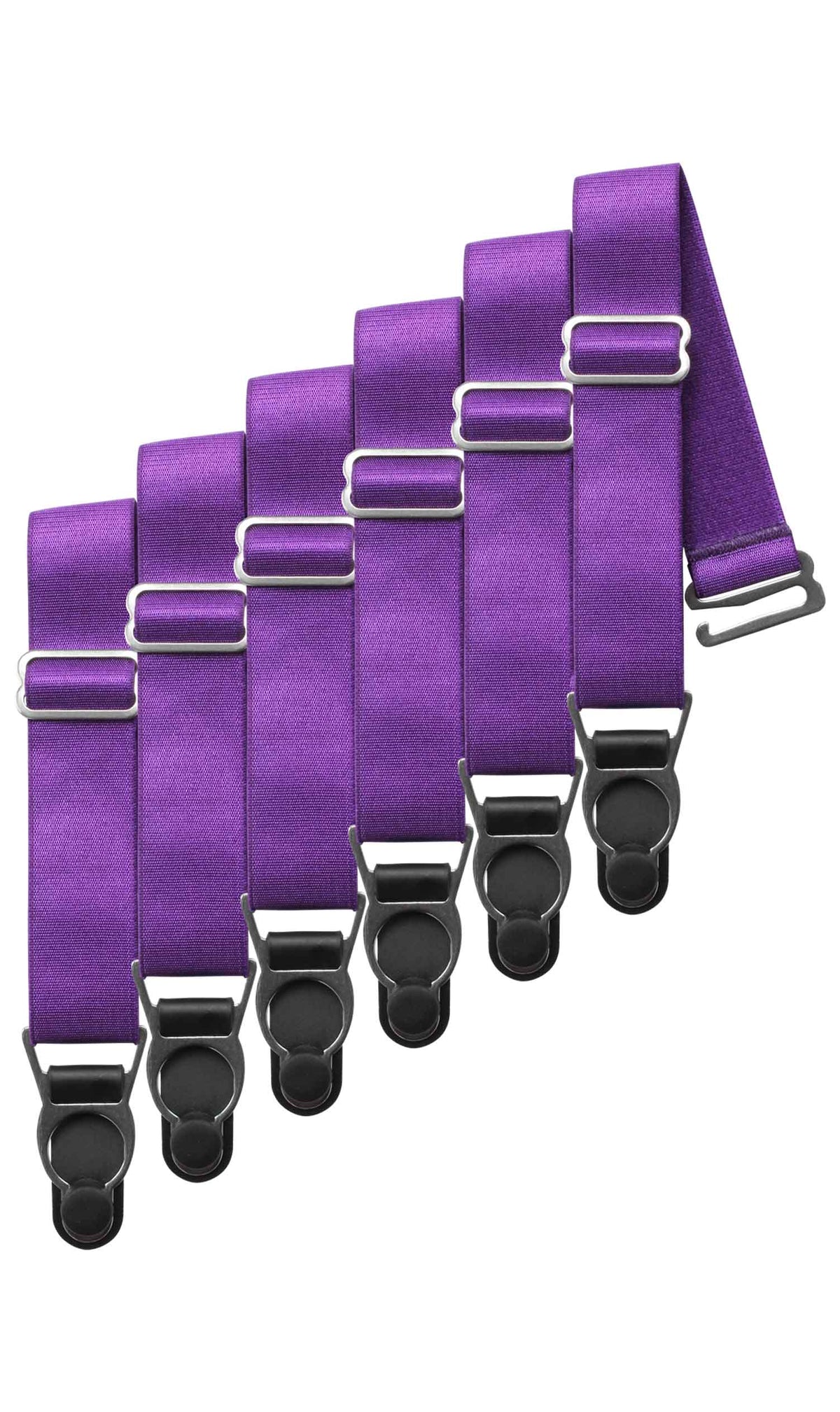 6 x Steel Suspender Clips in Purple