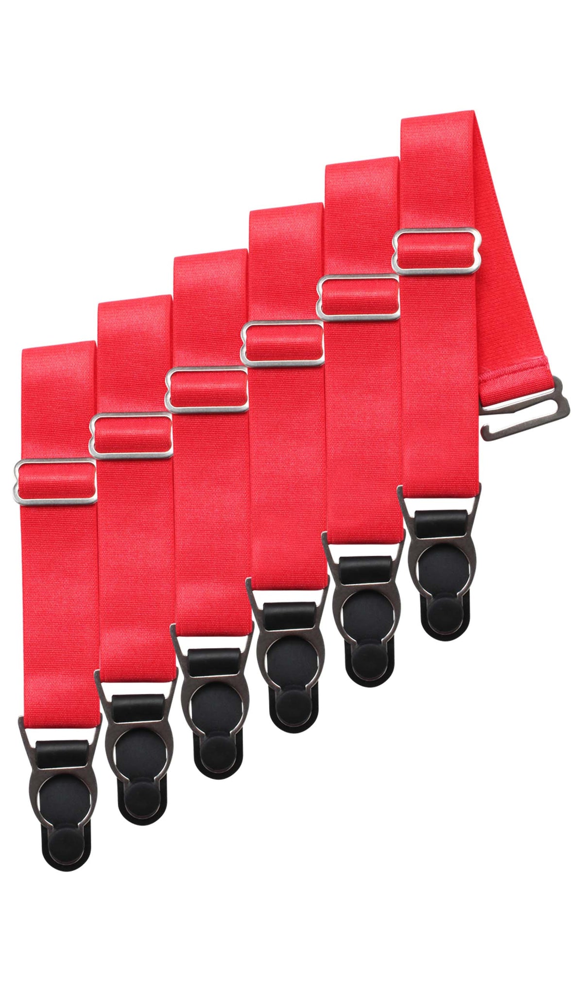 6 x Steel Suspender Clips in Red