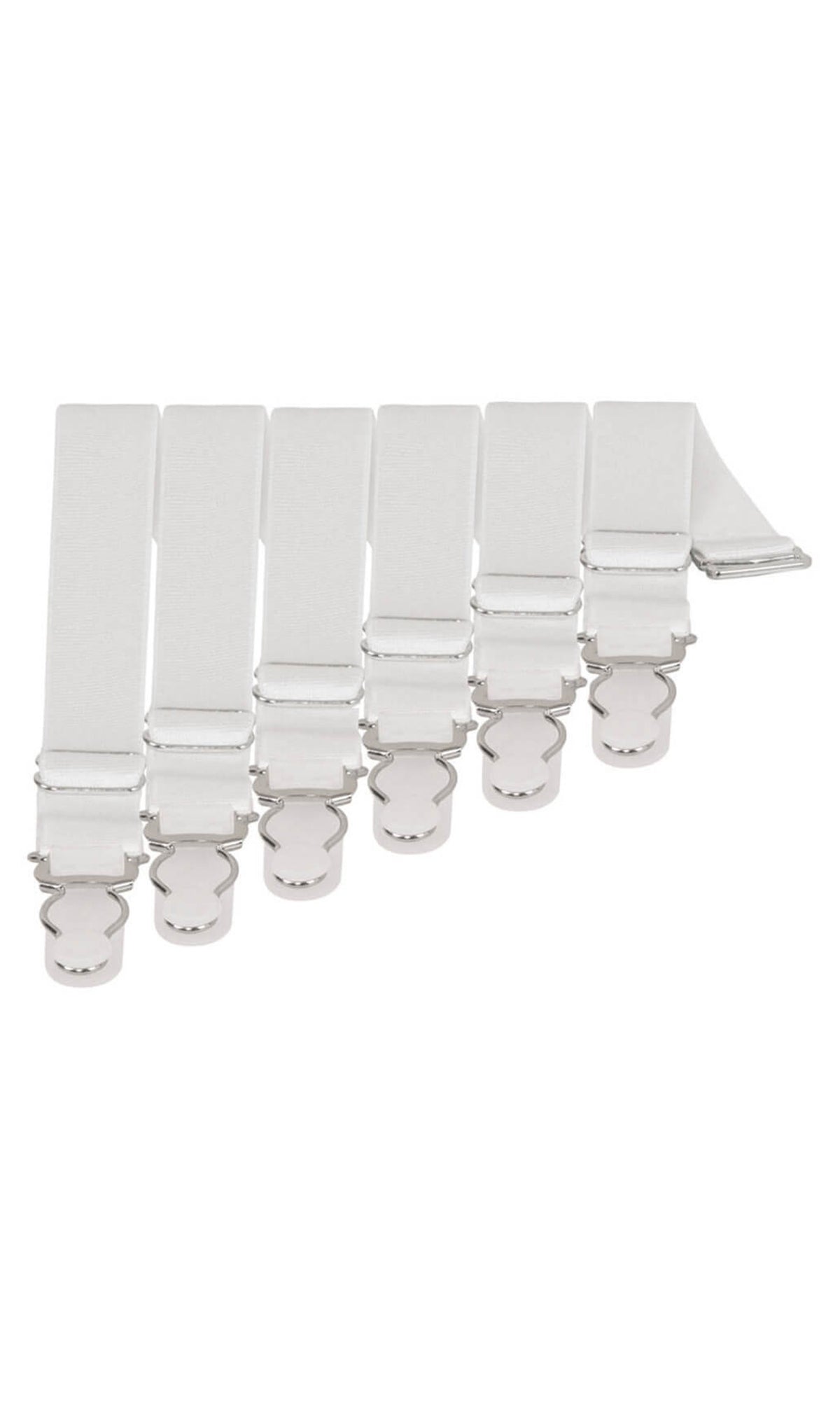 6 x Steel Suspender Clips in White