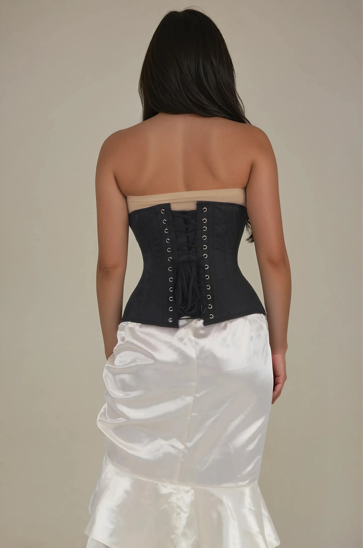 VG-19862 - Waist Trainer Black Brocade Curvy Corset