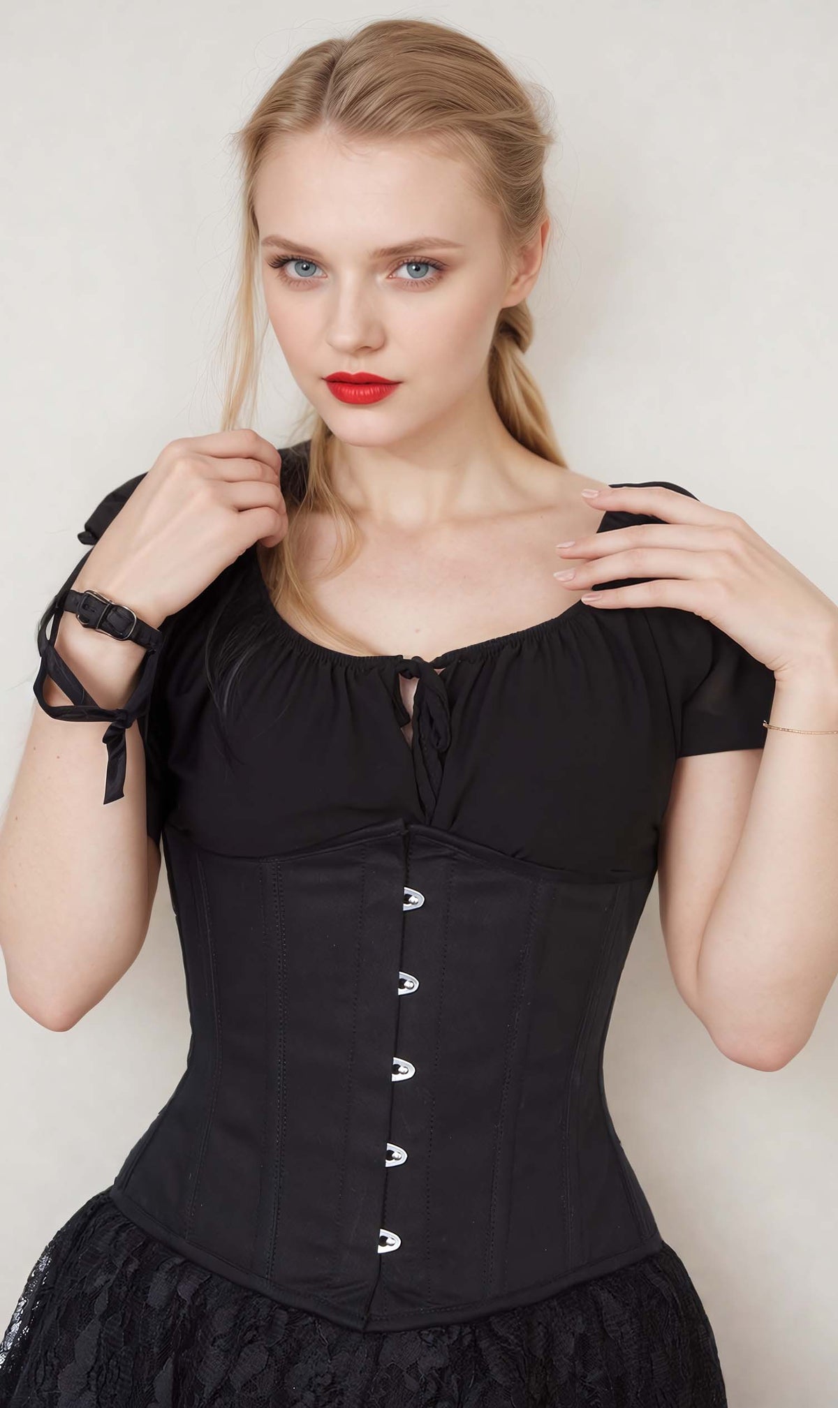 Primrose Black Cotton Underbust Corset