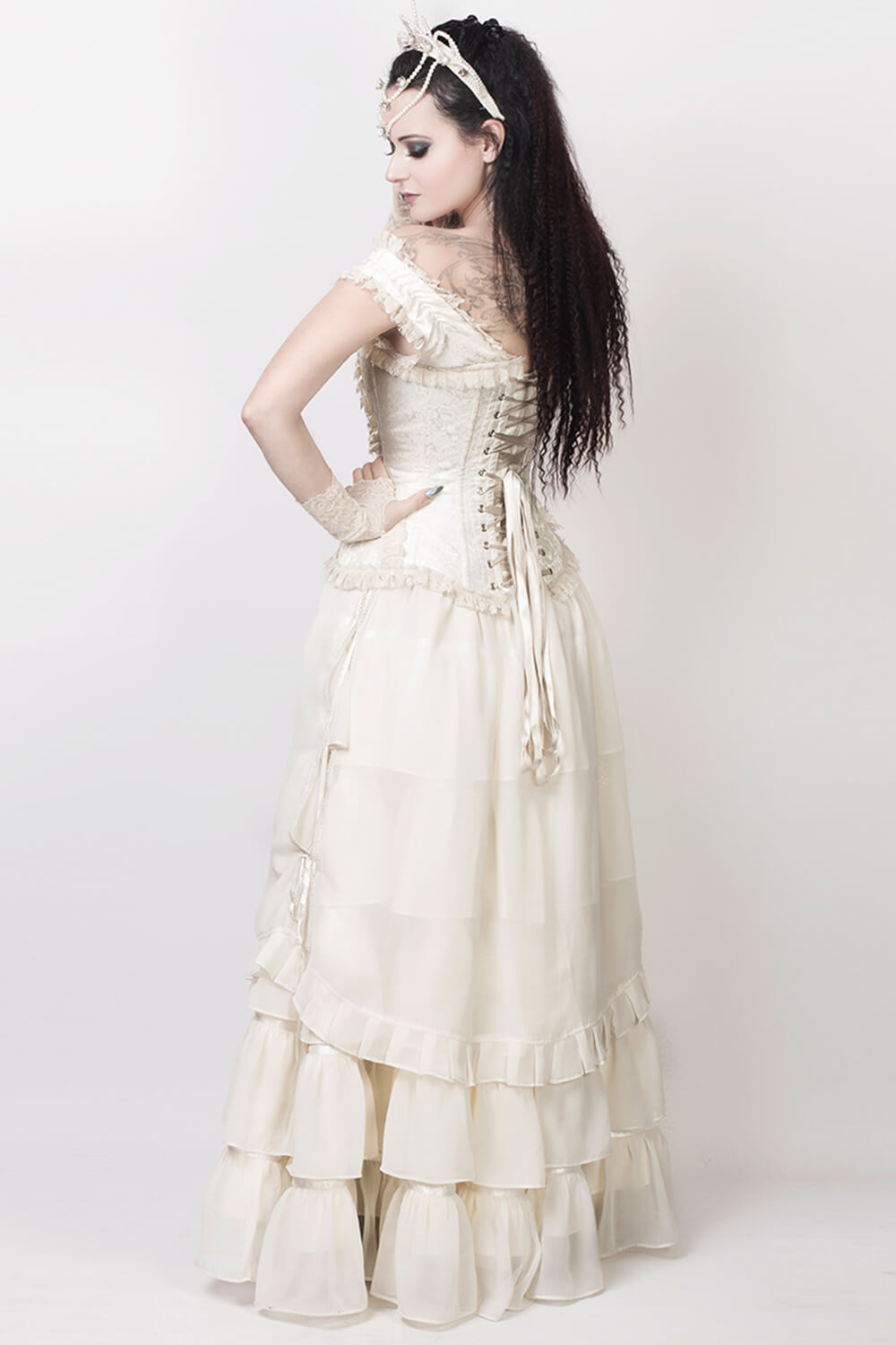 Agam Ivory Long Victorian Inspired Skirt