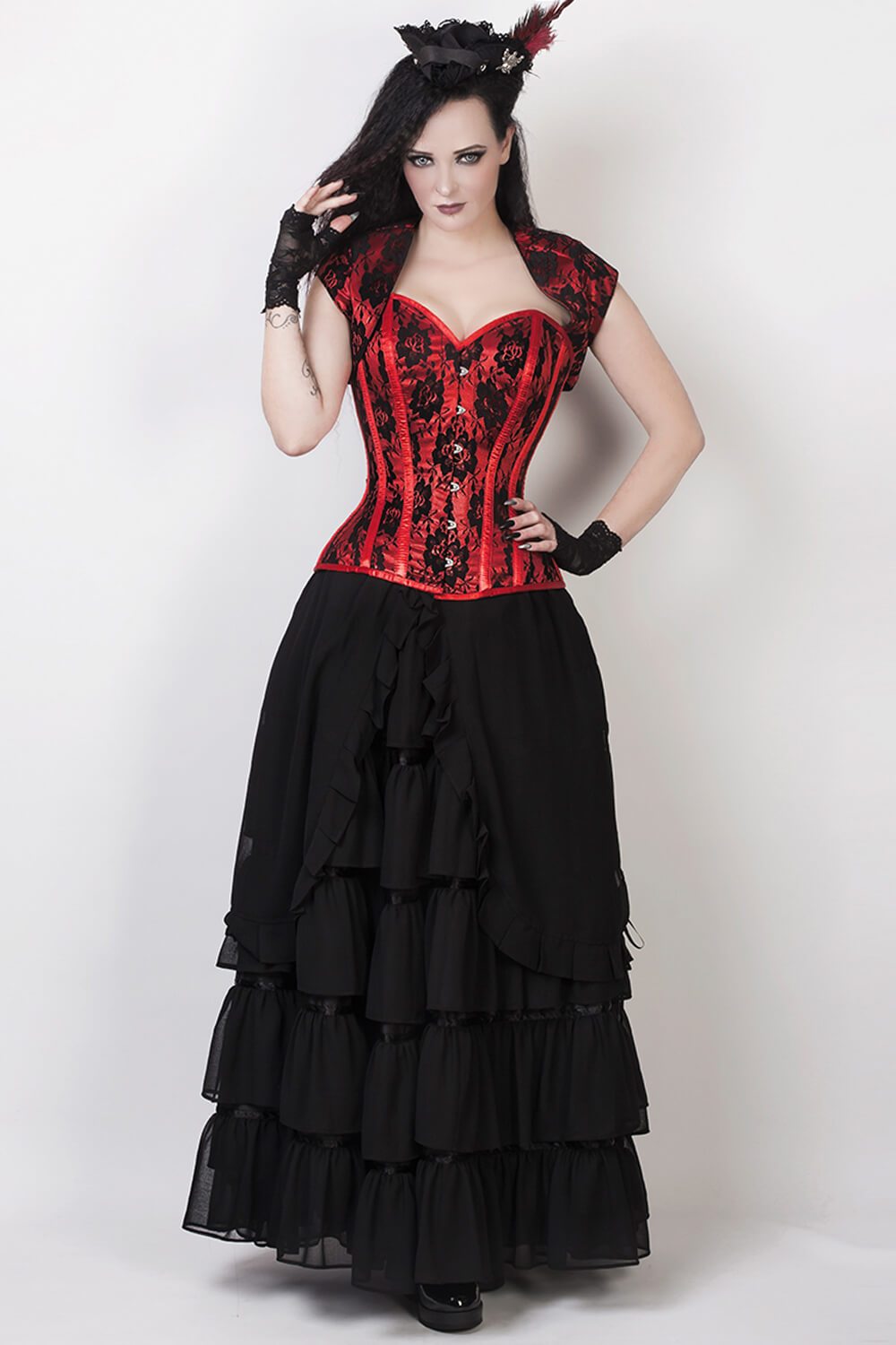 VG-19339 - Custom Made Black Long Victorian Inspired Skirt