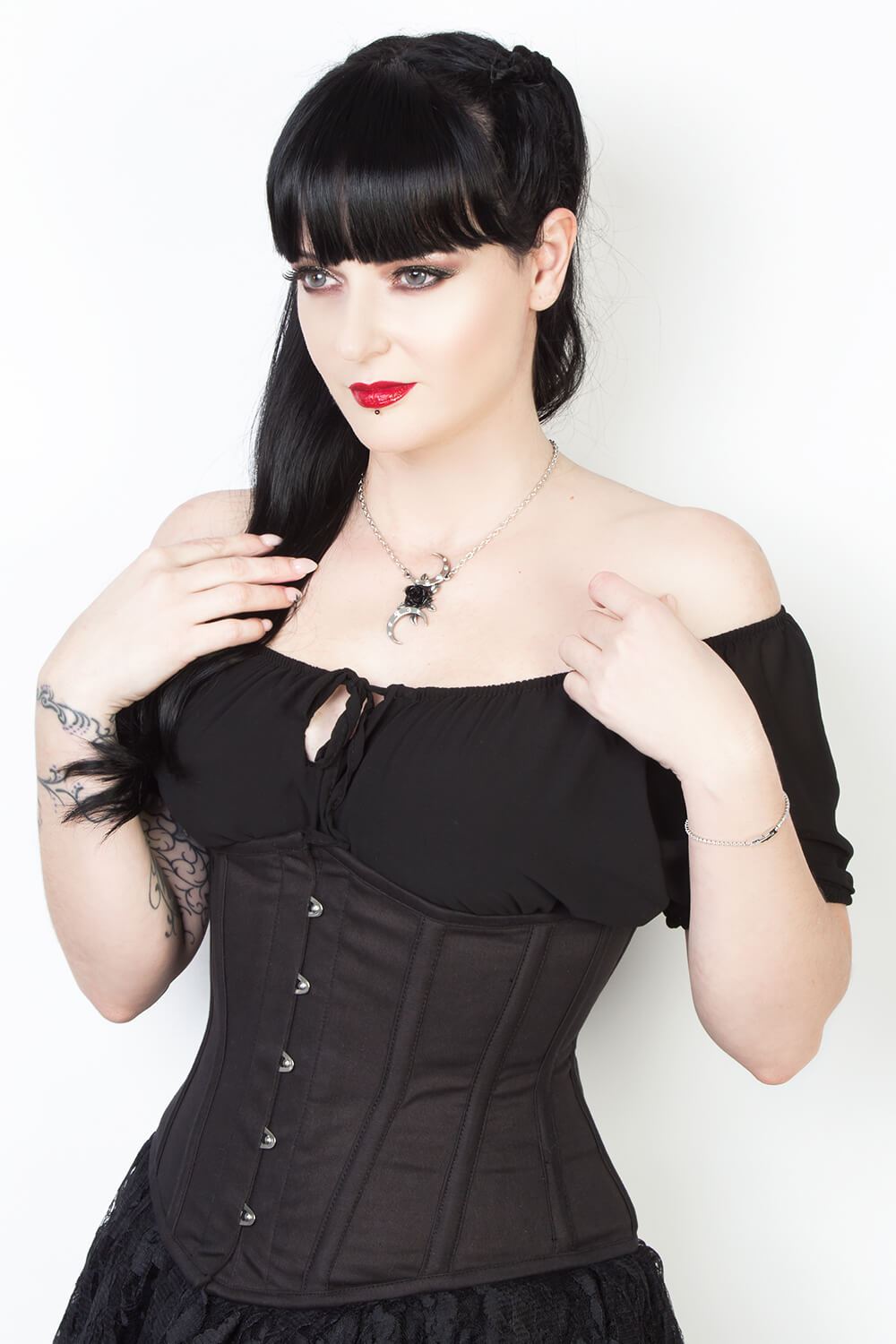 Waist Shaper Cotton Corset in Black